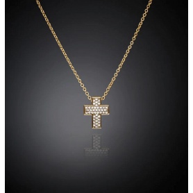 Chiara Ferragni Squared Cross Small golden cross necklace J19AWC08