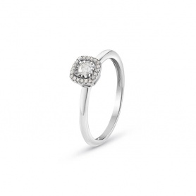 Bliss Dew Solitaire Ring with Diamonds - 20093021
