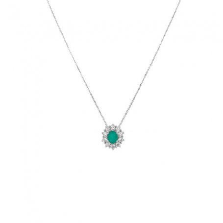 Bliss Charleston Necklace with Emerald and Diamonds - 20096551