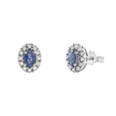 Bliss Regal white gold, sapphire and diamond earrings 20094854
