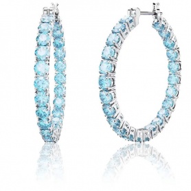Swarovski Matrix Circle Earrings with blue crystals - 5647446