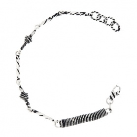 Giacomo Burroni rigid silver Indomitus bracelet with knots BC0309