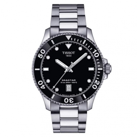 Tissot Seastar1000 quartz watch black steel T1204101105100