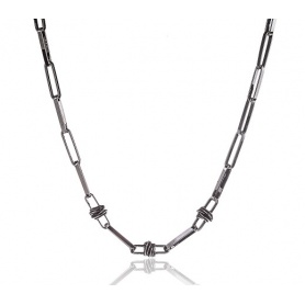 Giacomo Burroni Indomitus necklace with rectangular chain BC0303