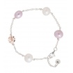 Mimi Nagai bracelet in silver and rose gold with white and lilac pearls