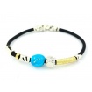 Misani Accenti jewelry bracelet in leather with gold, silver and turquoise