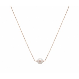 Mimi Les Lulu weiße Perlenkette mit roségoldenem Stern P23VLK1-80S