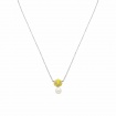 Collana Mimi OgniBene in argento con smalto giallo e perla - P23VOKGL1-42