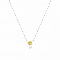 Mimi OgniBene Halskette aus Silber mit gelber Emaille und Perle – P23VOKGL1-42