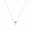 Mimi OgniBene necklace in silver with green enamel and pearl - P23VOKVR3-42