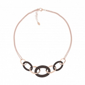 Pesavento Polvere di Sogni rosé necklace with oval links WPLVE1160