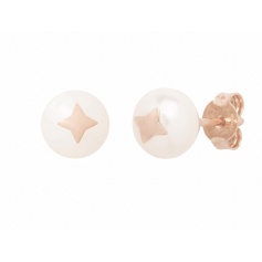 Orecchini Mimì Les Lulu perla bianca e stella in oro rosa O23VLK1-75S