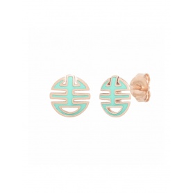 Mimì OgniBene earrings in pink gold and green enamel - O23VOKVR