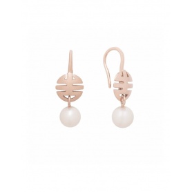 Mimì OgniBene Ohrringe mit Anhänger aus Roségold und weißer Perle