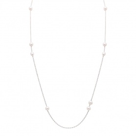 Mimi Nagai-Halskette aus Silber und Roségold mit weißen Perlen