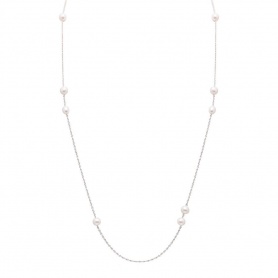 Mimi Nagai necklace in silver and rose gold with white pearls