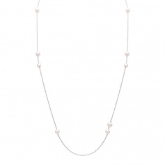 Mimi Nagai-Halskette aus Silber und Roségold mit weißen Perlen