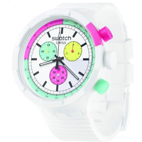 Swatch Chrono Uhr The Purity Of Neon – SB06W100