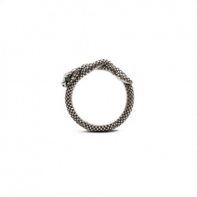 Nove25 Serpent ring with green eyes N25ANE00422