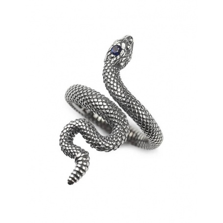 Nove25 Snake ring with blue gem N25ANE00432