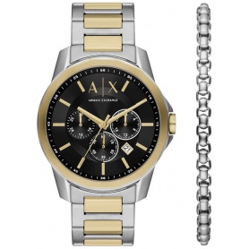 Armani Exchange Banks zweifarbige Uhr und Armband – AX5651