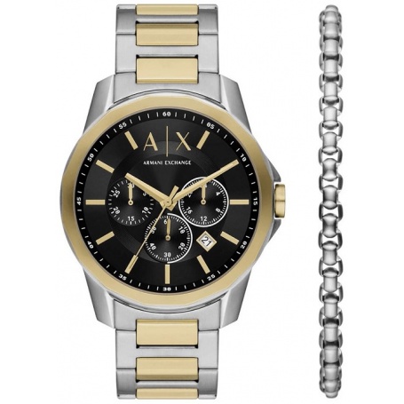 Armani Exchange Banks two-tone watch and bracelet - AX5651