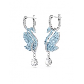 Swarovski Iconic Swan pendant earrings with light blue crystals 5660593