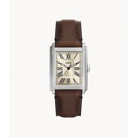 Fossil Carraway Silver Brown Leather Watch FS6012