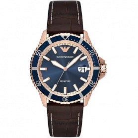 Emporio Armani Gianni rose and blue men's watch with leather - AR11556