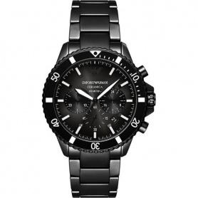 Emporio Armani black chrono ceramic men's watch - AR70010