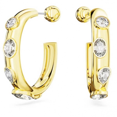 Golden Dextera hoop earrings from Swarovski - 5663261