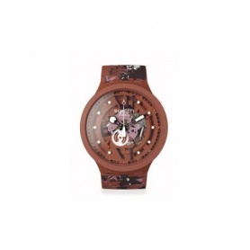 Swatch Camoflower Cotton Big Bold brown watch SB05C100