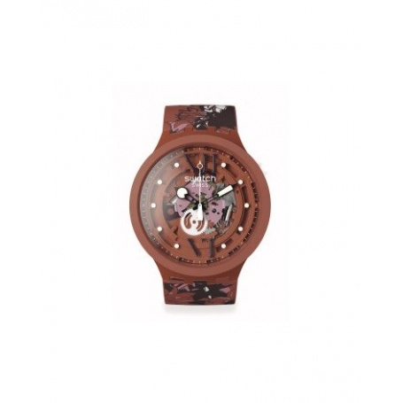 Swatch Camoflower Cotton Big Bold braune Uhr SB05C100