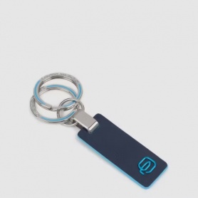 Piquadro Blue Square Schlüsselanhänger aus blauem Leder PC3755B2/BLU2