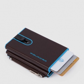 Piquadro Blue Square mahogany compact wallet - PP5585B2BLR/MO