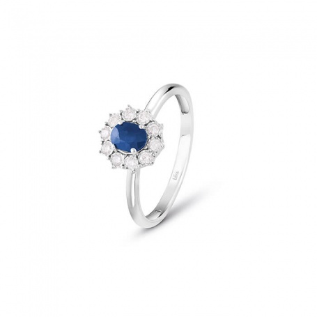 Bliss Charleston ring with blue Sapphire and Diamonds - 20095701