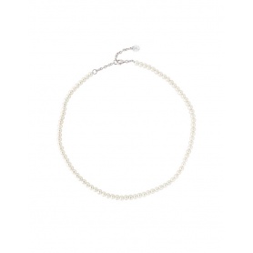 Elastische Mimì-Halskette mit weißen Perlen – C0M028A1