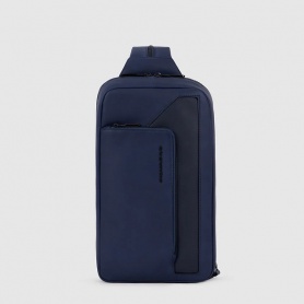 Piquadro blue leather one-shoulder backpack - CA6205W119/BLU