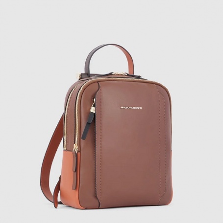 Small leather backpack Piquadro Circle tan - CA5566W92/MAR