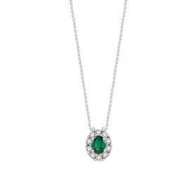 Bliss Regal Necklace with Natural Emerald and Diamonds 20102583