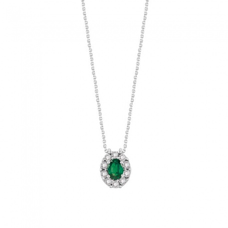 Bliss Regal Halskette mit natürlichem Smaragd und Diamanten 20102583