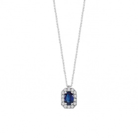 Bliss Regal achteckige Halskette mit Saphir und Diamanten – 20102523