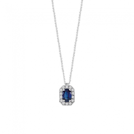 Bliss Regal octagonal necklace with Sapphire and Diamonds - 20102523