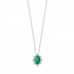 Bliss Vittoria Halskette mit natürlichem Smaragd und Diamanten – 20101366