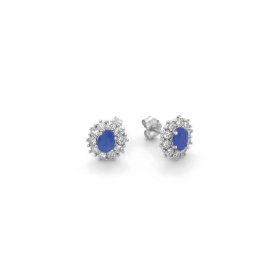 Bliss Charleston Ohrringe mit blauem Saphir und Diamanten – 20096560
