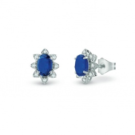 Bliss Vittoria earrings with blue Sapphire and Diamonds - 20101367