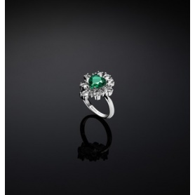 Chiara Ferragni Emerald green heart ring J19AWJ21