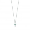 Bliss Jasmine cross necklace with emerald and diamonds - 20101466