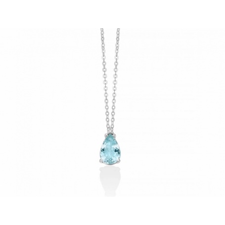 Miluna necklace with teardrop aquamarine and diamond CLD4236
