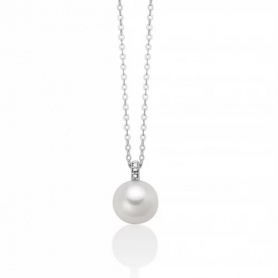 Miluna-Halskette aus Gold mit 8 mm weißer Perle – PCL6427